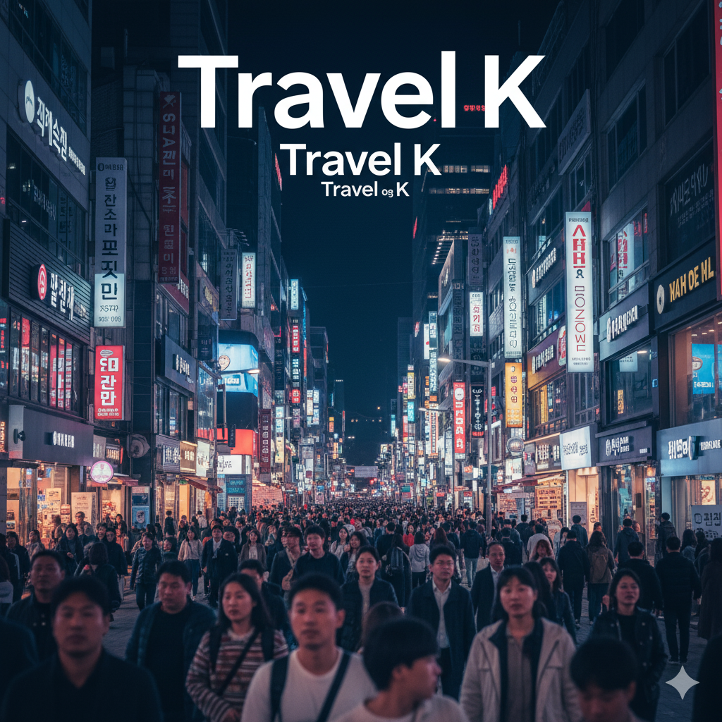 ソウルの夜景とTravel Kロゴ